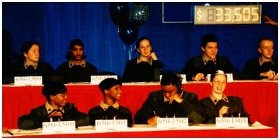 The Johnson High School ROTC mans to the phone bank at the UCP Telethon. 