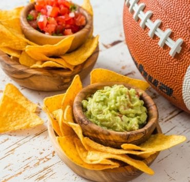 nachos guacamole football
