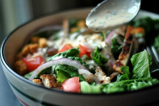 Creamy Italian Parmesan Salad with Grilled Chicken Aunt Bee