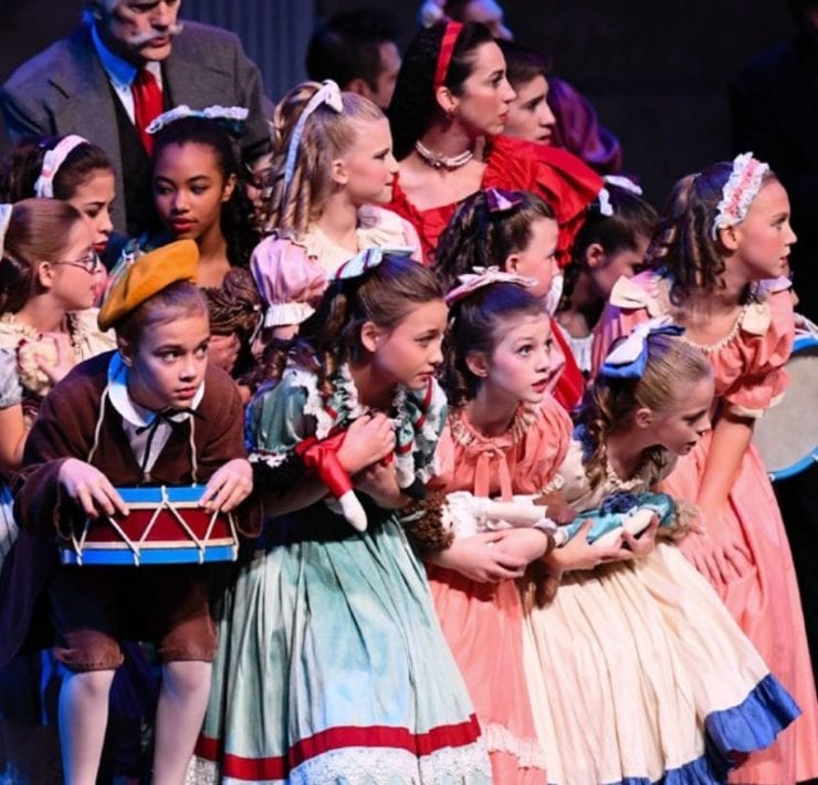 party scene of Huntsville Ballet's The Nutcracker