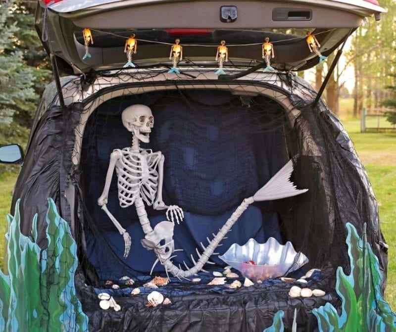 skeleton mermaid trunk or treat