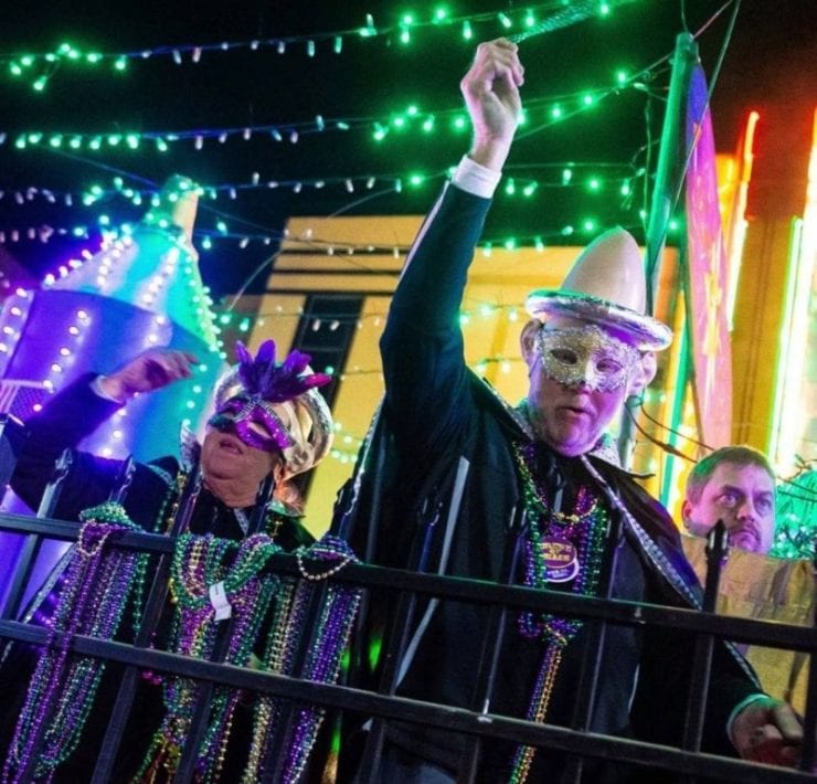 Featuring bright lights and exciting costumes, the Carnegie Carnival concludes with a parade.