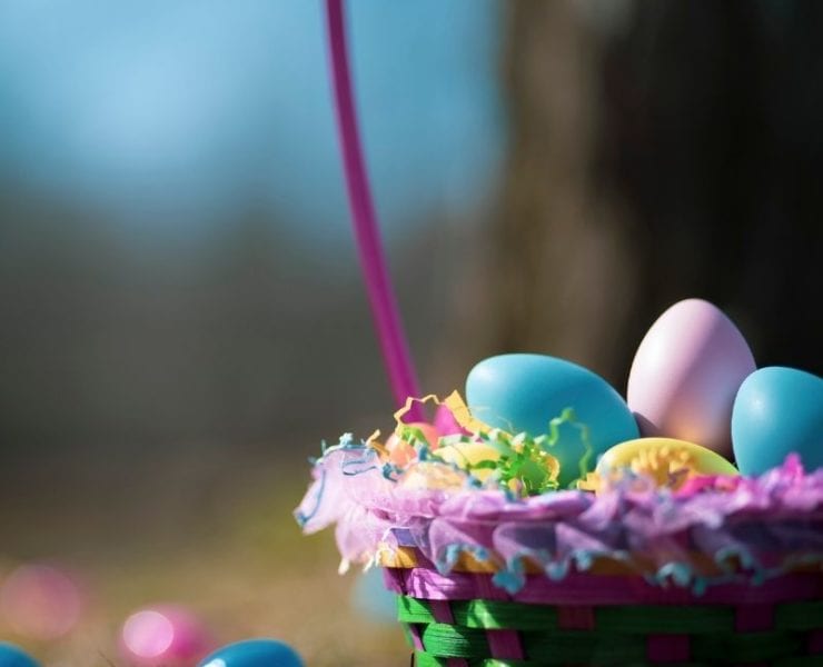 easter basket full of eggs