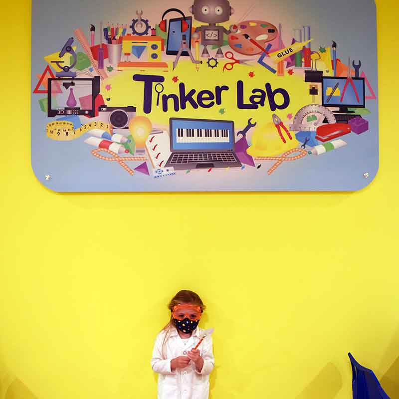 Explore, experiment, and more at the EarlyWorks Tinker Lab.