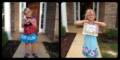 (Left) Our new Kindergartener. (Right) Our almost-First-Grader