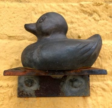 brass duck in Huntsville makes up the Lucky Duck Scavenger Hunt