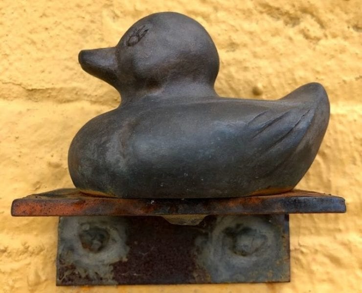 brass duck in Huntsville makes up the Lucky Duck Scavenger Hunt