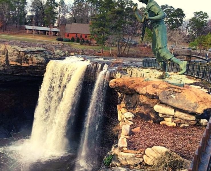 Native American statue at Noccalula Falls in Gadsden Alabama