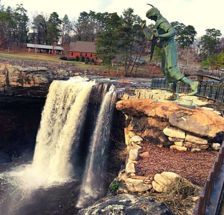 Native American statue at Noccalula Falls in Gadsden Alabama