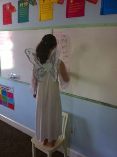 Not wanting to publicly embarrass the guilty child, I have chosen this picture of her dressed as an angel.