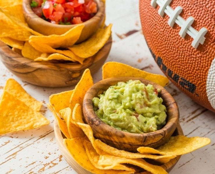 nachos guacamole football