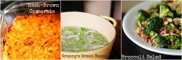Hashbrown casserole green beans broccoli salad final