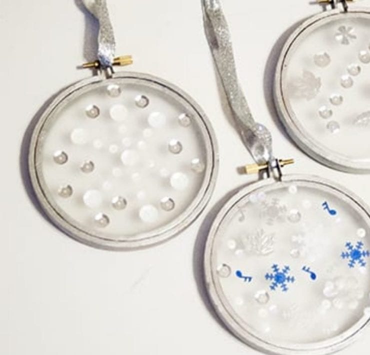 sequin snowflake christmas ornament