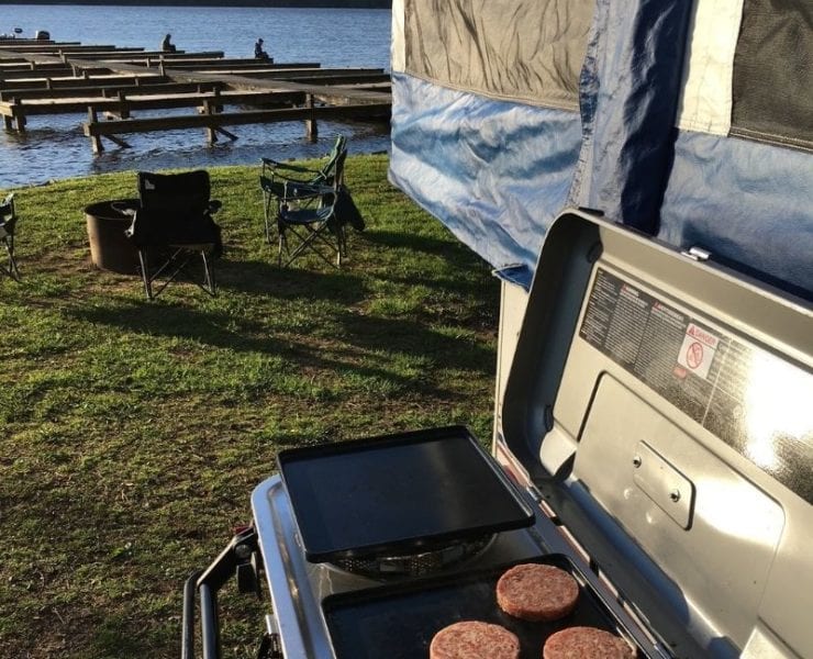 pop up camper at Honeycomb campground