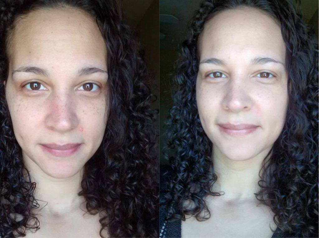 (Left) Without BB cream ; (Right) With BB cream