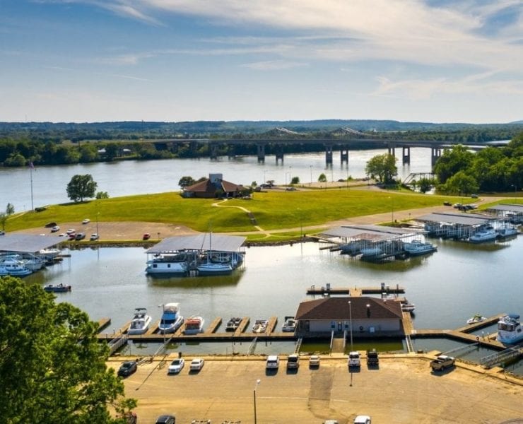 Aerial view of Ditto Landing
