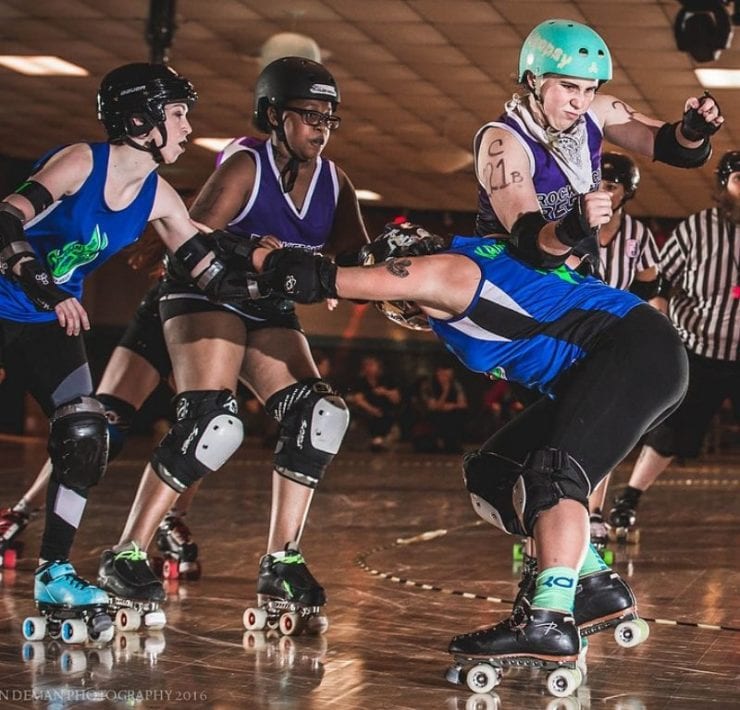 practice with the Rocket City Rebels roller derby team in Huntsville AL