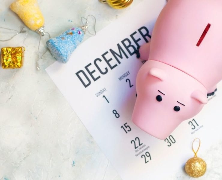 piggy bank in december