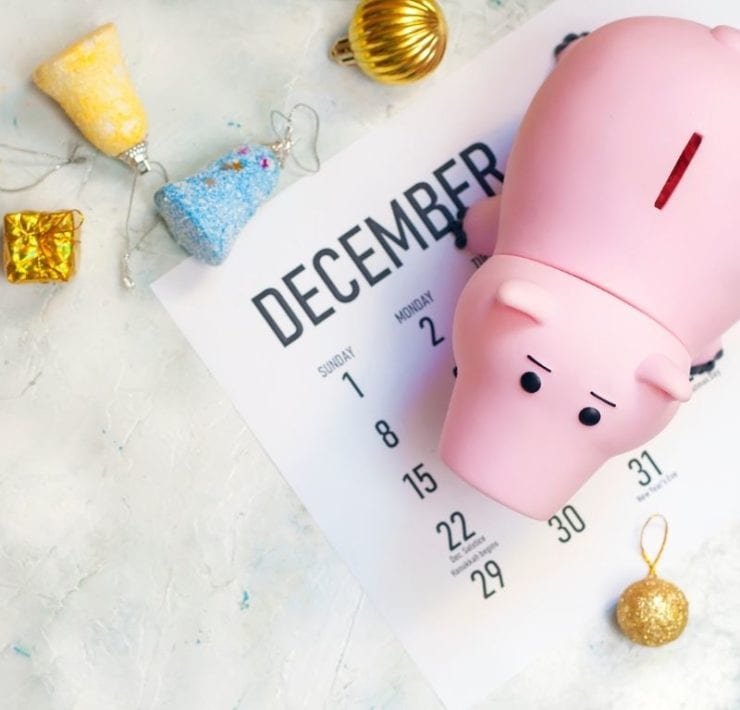 piggy bank in december