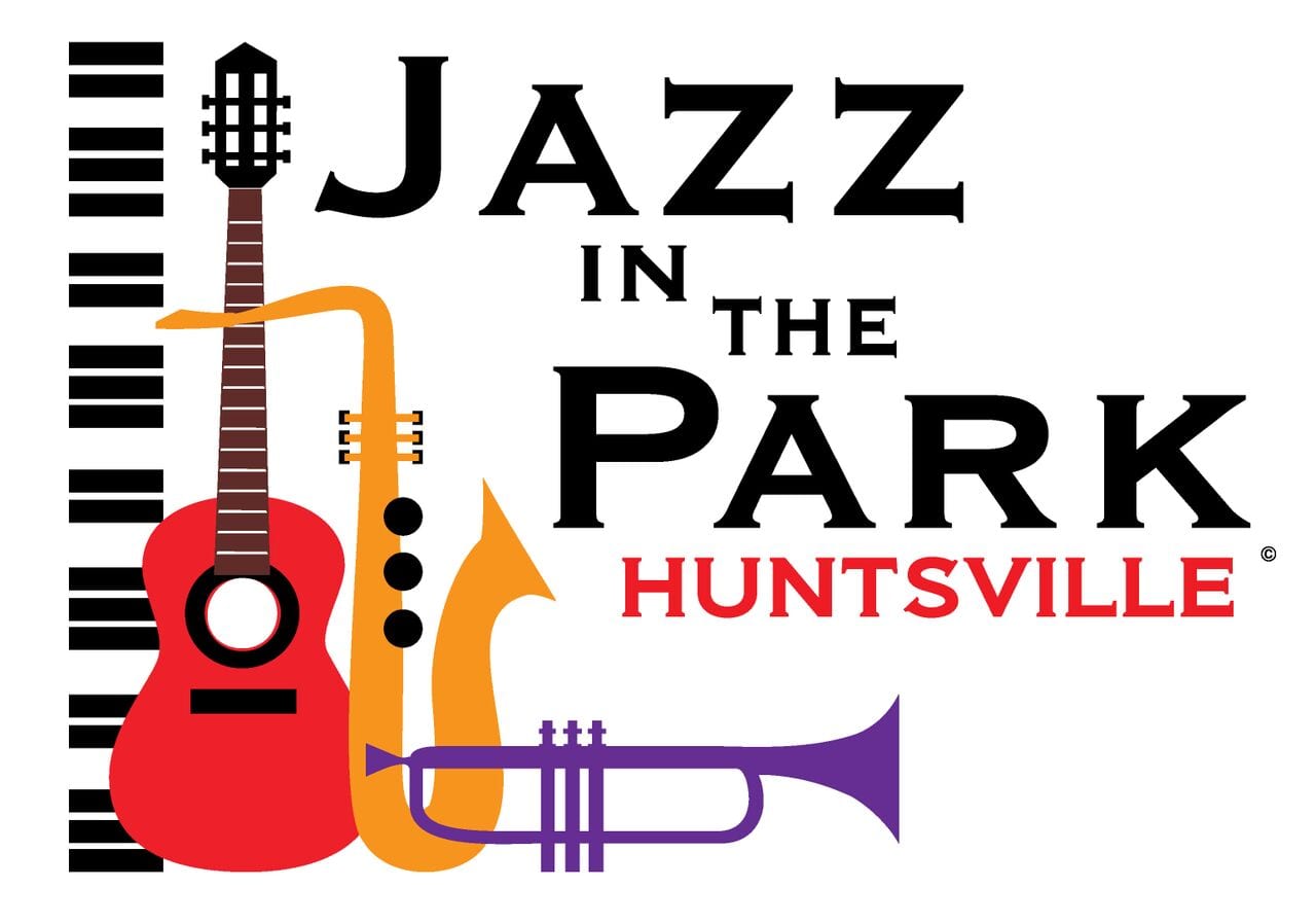 Jazz in the Park Logo Rocket City Mom Huntsville events, activities