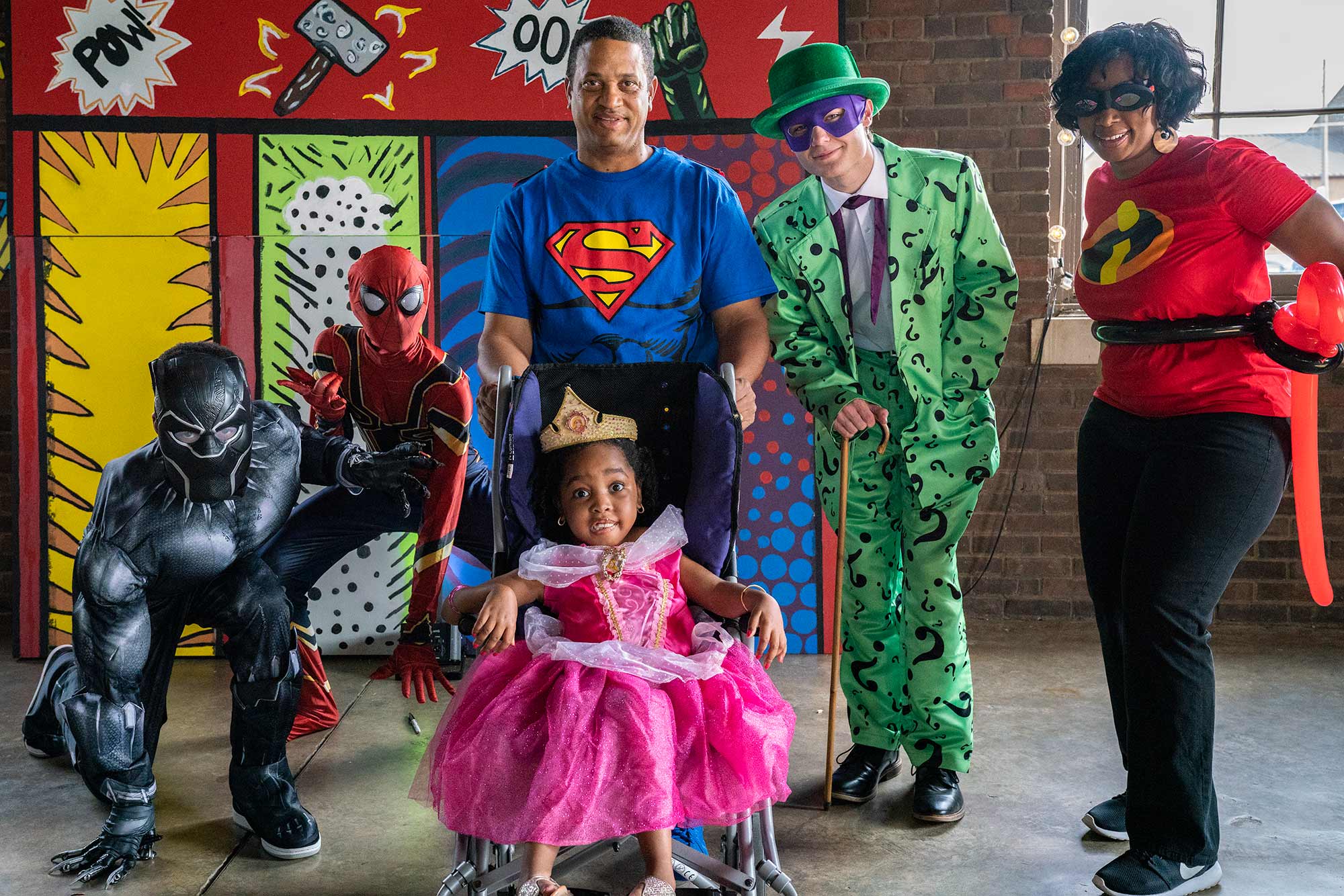 super heroes attend the UCP huntsville Fairytale Ball