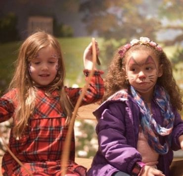 wo girls playing at Earlyworks museum