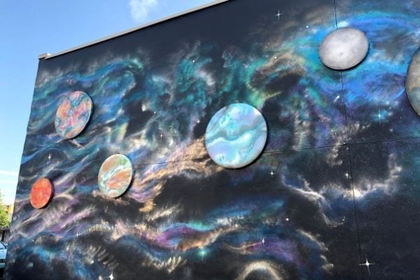 Galaxy mural on Washington Street in Huntsville AL