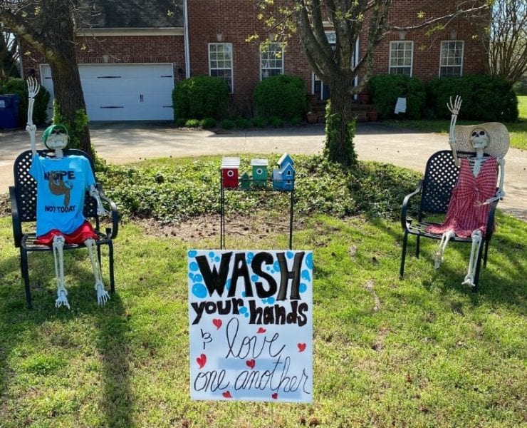 Halloween decorations skeletons coronavirus