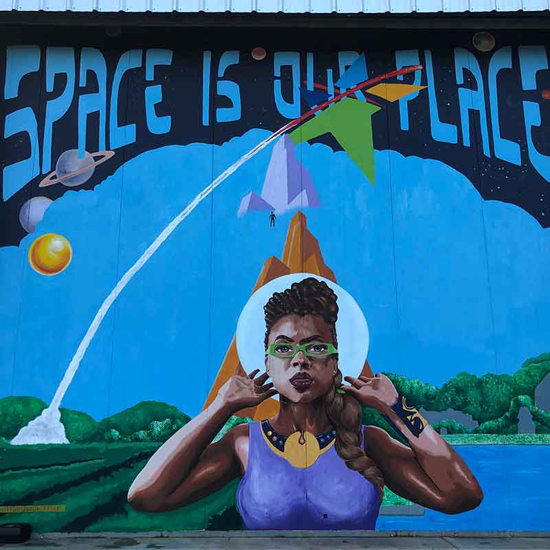 Space is our Place mural in Huntsville, AL