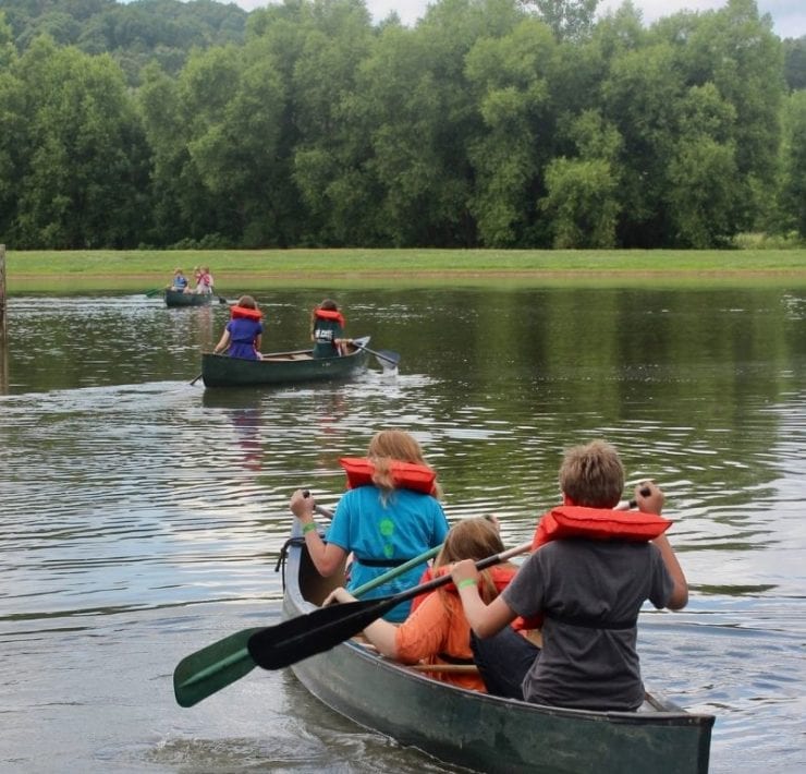 Campers enjoy time on the water.