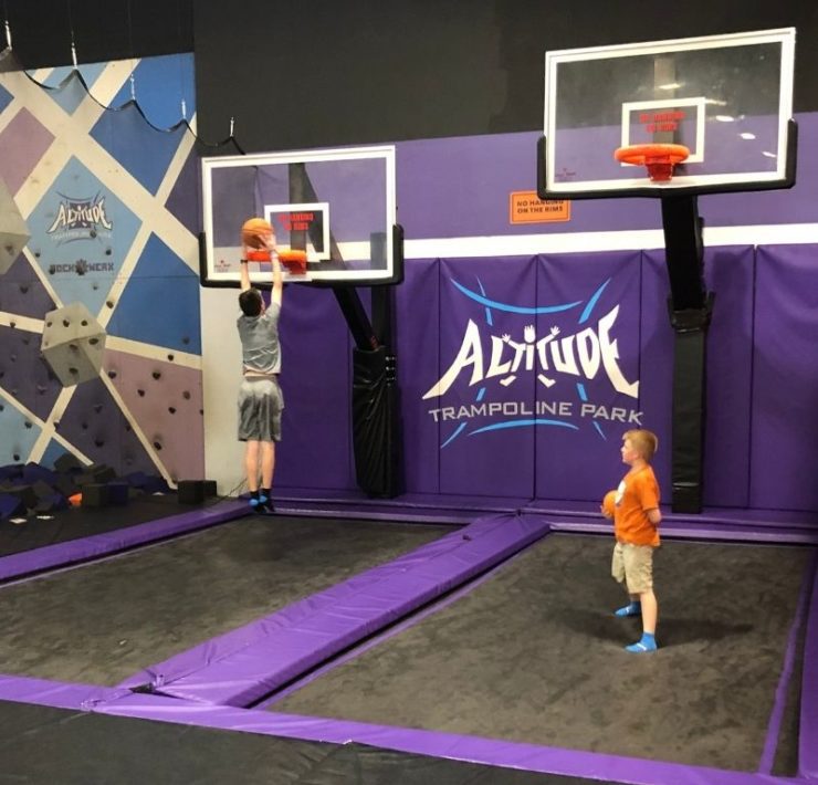 shooting hoops at Altitude