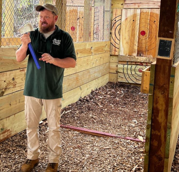 Archery and axe throwing range at Ancient Lore Village