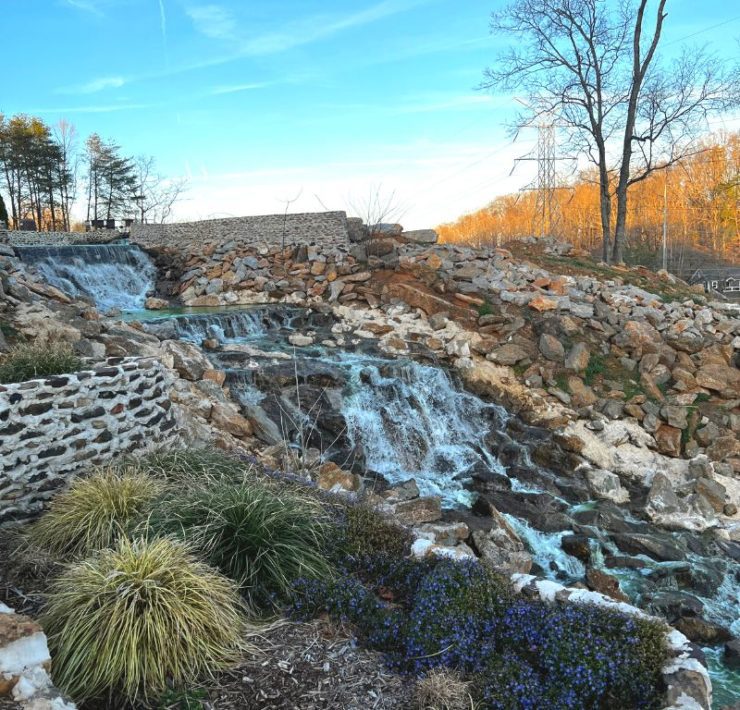 waterfall at Ancient Lore Village