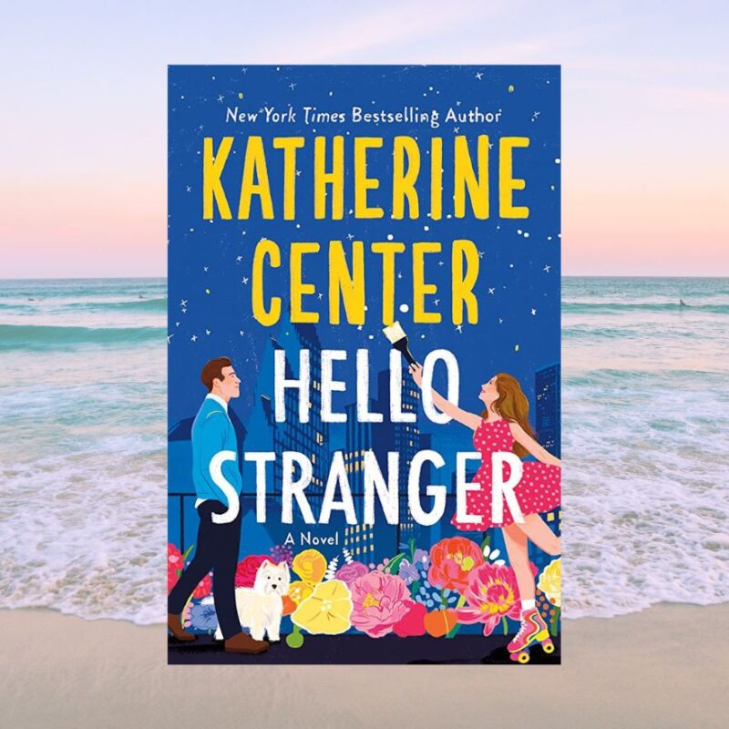 The royal blue cover of Hello Stranger features bright and colorful characters in a happy story that perfect for summer reading. 